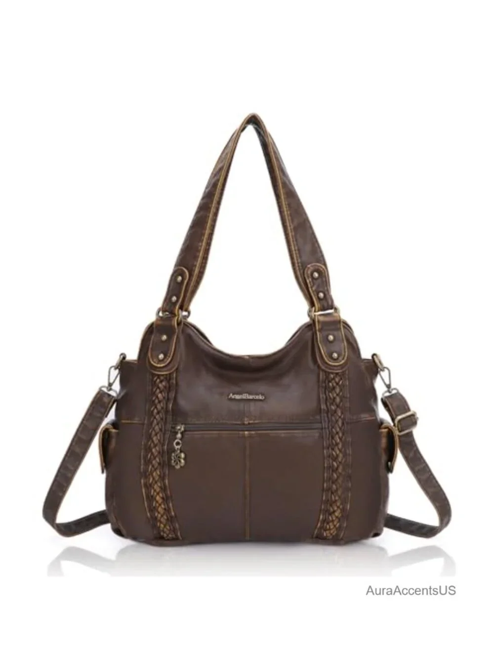 Women's Soft PU Leather Hobo Shoulder Bag Crossbody Purse Tote Handbag